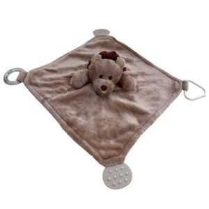 Modern Baby Lion Security Blanket Lovey Tan Brown Plush Stuffed Animal Teether